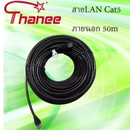 สายLAN CAT5E 100m 70m 50m 30m 20m 15m 10m OUTDOOR แบบเข้าหัวสำเร็จ สายหนาเเข็งเเรงทนทาน สายดำ