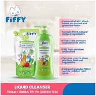 Fiffy / Pureen Baby Bottle Wash Liquid Cleanser 750ml 600ml 400ml Pump Refill Pack No Flavour Mint G