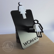 ป้ายห้องน้ำ ดีไซน์...ใหม่ แบบป้ายยื่นแขวน 3 in 1 มุมมอง 3 ทิศทาง [ HANGING SIGN STANDARD SYMBOL NO.0