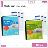 SBS Buku Bil NCR Tanpa Karbon 3 Salinan dengan Nombor Siri – 25 Set | Buku Invois / Delivery Order (