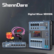 Shenndare จอสัมผัส6ช่อง MD2006เครื่องผสมสัญญาณดิจิทัลเครื่องมิกซ์เสียงดีเจตัวควบคุมการผสมเสียงโดย/USB