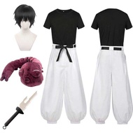 Jujutsu JJK Manga Anime Fushiguro Toji Satoru Gojo Cosplay Costume Wig T-shirt Pants Rose Net Hallow