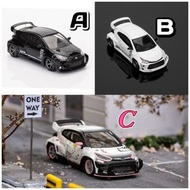 Fuji富士1:64合金模型！GR Yaris 雅力士 (致炫)，Pandem火箭兔Rocket Bunny寛體改装，三門Hot hatch掀背小鋼炮。第六批3色預售中，黑色HKS Black / 白