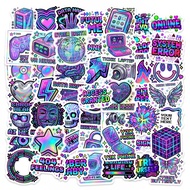 50/100 Pcs Cyberpunk Neon Tech Element Stickers DIY for Laptop Phone Skate Helmet Car Suitcase Fridg