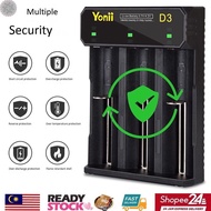 Original Yonni D3 3 Slot Battery Charger AWT Xtar 18350/18650/22650/25500/26650/AA/AAA