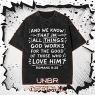UNBR T-shirt Romans 8 chapters 28 verses print handwritten English letters religious believers