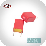 Original Wima เยอรมัน 1.0uF 63V 105 MKS2 Audio Capacitor สําหรับระบบเสียง Hifi ขนาดขั้ว 5 มม.