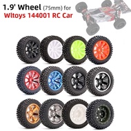 4PCS 75mm Wheel Off Road 12mm Hex Colorful Rim Tire for 1/10 1/14 1/16 RC Racing Cars Wltoys 144001 Traxxas Trx4 Spot Goods