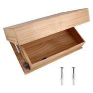Solid Wood Floating Shelf with Hidden Compartment Wall-Mounted Storage Rack Home Decor