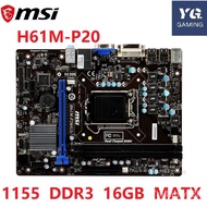 MSI H61M-P20(G3) Desktop Computer Motherboard LGA 1155 DDR3 16GB For Intel H61 Desktop Mainboard  SATA II  Used