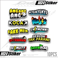 STICKER PACK CONTENTS 10 PCS STANDARD ANG ANG, KOCAK, SERLOK NOT PARANI, NYE NYE NYE, NAJIS, FACKMEN