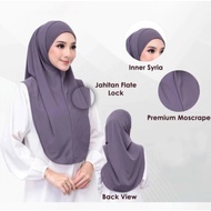 HULWA Tudung Sarung Lycra Instant Purdah Berdagu Bertali Ironless Umrah Labuh