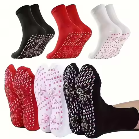 1-8Pairs Tourmaline Slimming Health Sock Winter Elastic Thermal Self-Heating Sock Health Care Socks 