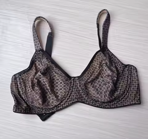 Push Up European Code Simple Thin Cup Wide Shoulder Strap Large Cup Size Bra Minimizer Women 75 80 8