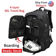 50-80L Travel bagpack expandable waterproof hiking Backpack with shoe compartment 15.6/17/18inch lap