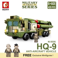 Sembo Block Army Military Series HQ-9 Anti Aircraft Missiles System Air Defense Anti-emblem Building