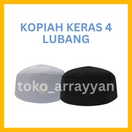 KOPIAH KERAS 4 LUBANG SAIZ BESAR 23 1/2 / 24 KOPIAH HITAM PUTIH PECI BUDAK SEKOLAH MUSLIM CAP LELAKI