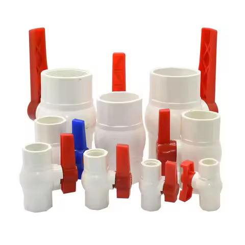 20/25/32/40/50/63/75mm Plastic PVC Tube Tap Water Connector Ball Valve Coupler Welding Thread Water