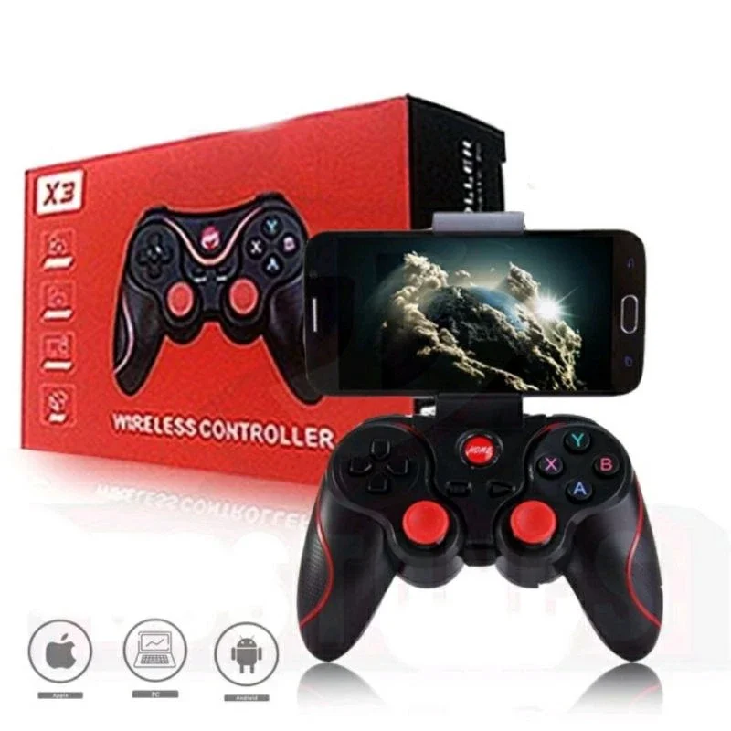 GAMEPAD JOYSTIK BLEUTOOH X3 WIRLEES SMARRPONE ANDOROID HOLDER HP