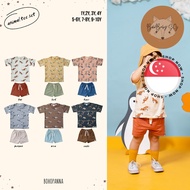 [SG STOCK] BOHOPANNA Animal Tee Set (1Y 2Y 3Y 5-6Y 7-8Y 9-10Y) - Children/ Kids/ Boys/ Girls