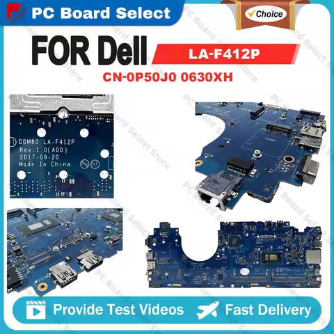 LA-F412P Mainboard For Dell Latitude 5590 LA-F412P CN-0P50J0 0630XH Laptop Motherboard W/ E-2176M i5