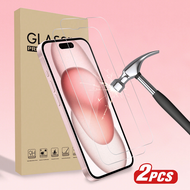 2 Packs 9H Tempered Glass Compatible With 16/16 Plus/16 Pro/16 Pro Max/15/14/13/12/11 Pro Max/X/XS/X