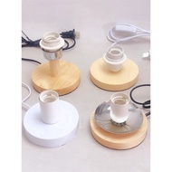 Moon Lamp Base Solid Wood Simple Night Light with Switch Creative Room Table Bulb Accessories Lamp H