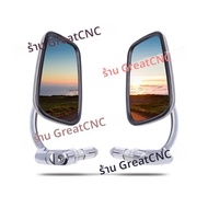 2pcs กระจกรถจักรยานยนต์ 7/8 "22mm Handlebar บาร์ End Square กระจกมองหลังด้านข้าง Cruiser Chopper Caf