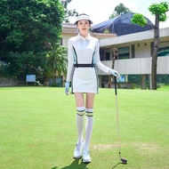 高爾夫球女士短裙防走光褲裙撞色中腰黑白色戶外運動半裙子服裝
