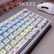 Kawaii Alice Rabbit Keycaps Cute Girl Style PBT Cherry Profile Dye-Sublimation Keycaps for Mechanica