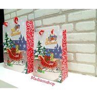 MERAH Small Red Paper Bag Santa Gift Bag Christmas Gift Bag Fast Delivery