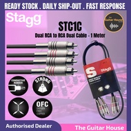 Stagg STC1C Dual RCA to RCA Dual Cable - 1 Meter (STC 1C) (STC-1C)