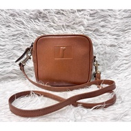 Genuine Leather Bag Brown Crossbody For Men And Women Renoma Brand (Code Flower 739)