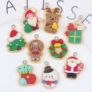 Resin New Style Santa Claus Snowman Christmas Tree Gift Elk Pendant diy Handmade Jewelry Accessories