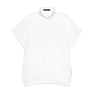 Oversized Boxy Silk Shirt - White