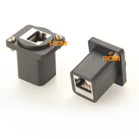 2 Pcs Ethernet GigE RJ45 Cat 6A EtherCON Feedthru Modular Panel Mount Connector Switchcraft EH Serie