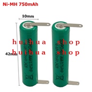 2Pcs 1.2V HSY-AAA0.75-PHP NiMH 750mAh With Solder Pins Rechargeable Battery For Braun Electric Hair 