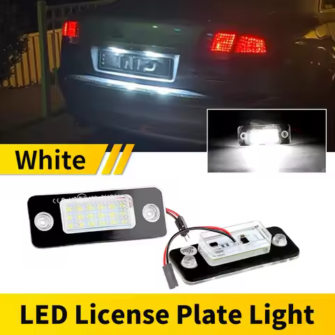 2PCS LED Number Plate Light For Audi A8 S8 Quatto D3 4E2 4E8 2002 2003 2004 2005 2006-2010 Auto Lice
