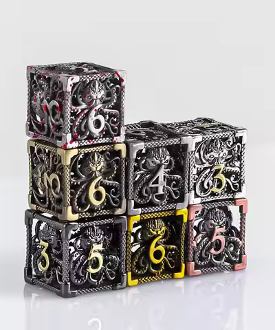 Metal Dice Set for Role Playing Games, Dungeons And Dragons Set