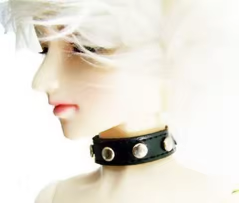 [wamami] 16-2# Black Leather Neck Strap/Belt 1/4 MSD 1/3 SD DZ AOD BJD Dollfie