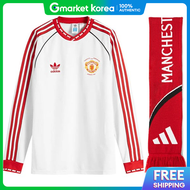 adidas | เสอแขงอาดดาส แมนย 91-92 แบบแขนยาวสำหรบใสทมเยอน + ผาพนคอเชยรทม (แพคเกจ JF0375+JV5896)