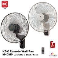 KDK Remote Wall Fan - M40MS (Available in Black / Grey) (1 Year Warranty)