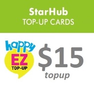 Starhub Prepaid Happy$55 / Value $15 / IDD $15 / Local $40 / (30 Days) / Top Up / Renew / Recharge