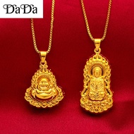 Pure Gold 916 Gold Necklace Men's Guanyin Buddha Pendant Necklace Brings Good Luck
