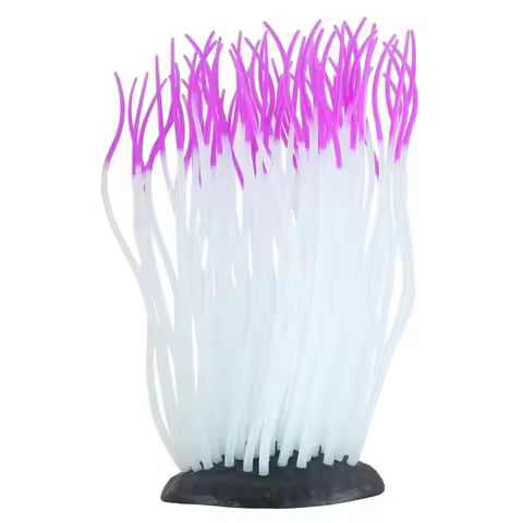 Luminous Feature Artificial Sea Anemone Silicone Suction Cup Aquarium Fish Decor Artificial Plant Si