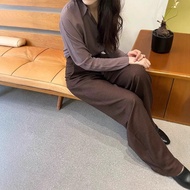 2 Colors Melade Wool High Waist Casual Pants Invisible Zipper Banana Pants Women
