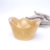 金燦燦。擺件 療癒 招財 l 黃方解石元寶 冰洲石 爆彩 l