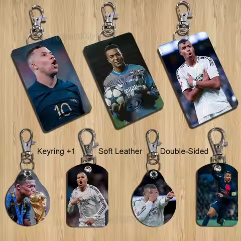Fight again Kylian Mbappe Card Holder With Keychain Executive Protection For Bank Credit Subway Bus 