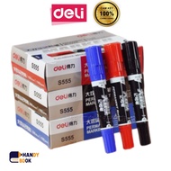 [1 Pc] Deli Oil Marker Pen - Deli Indelible Writing Pen - Deli Non-Erasable Ink Glass Pen - 2 Tips -