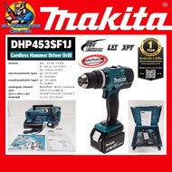 สว่านกระแทกไร้สาย 3ระบบ 18v ขนาดหัวจับดอก 13mm (1/2") ยี่ห้อ MAKITA รุ่น DHP453SF1J (รับประกัน 1ปี)